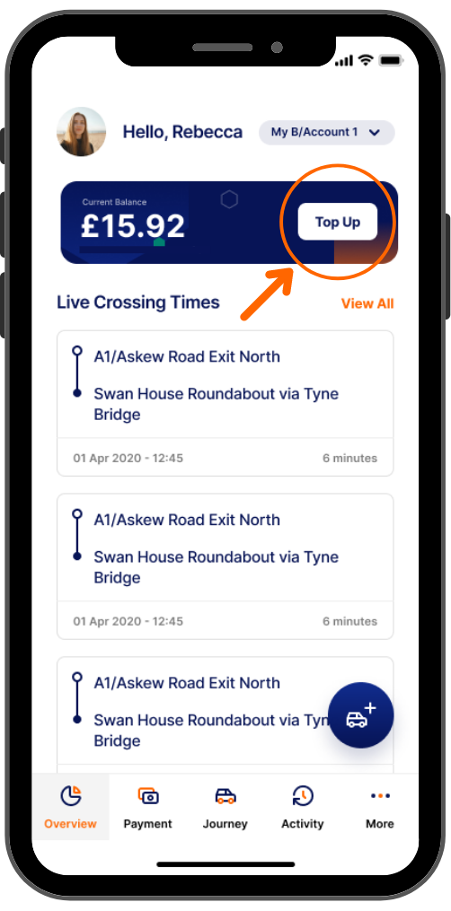 How to Top Up on the App Tyne Tunnel 2